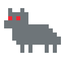 オオカミのドット絵